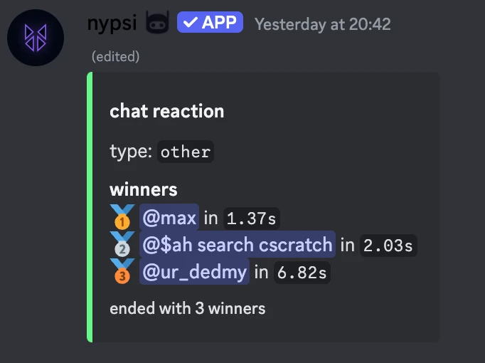 chat reaction